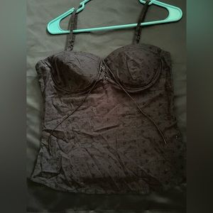 Black bra like crop tank top. Energie brand- size Large